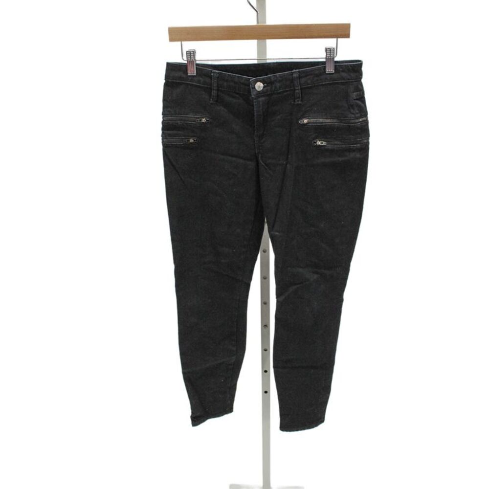 Helmut Lang Womens Skinny Biker Black Jeans Mid Rise Zip Size 27